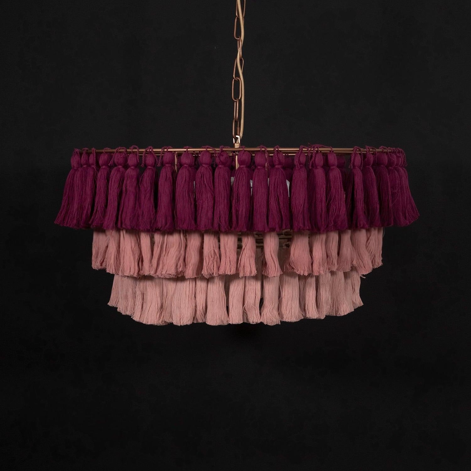 Lustra Chandelier Pink Bohemian Chic Lámpara de Araña Rosa Bohemia Chic