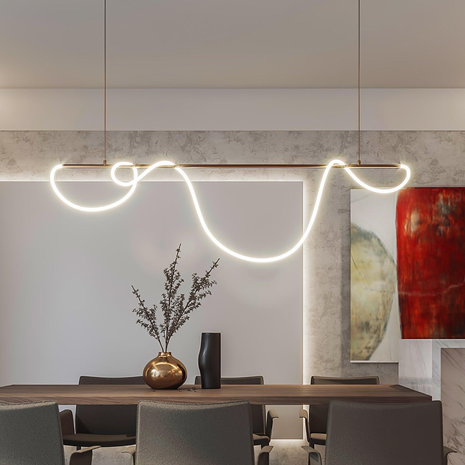 Lustra Chandelier Flexible Silicone Curve Modern Elegant - Letslighting
