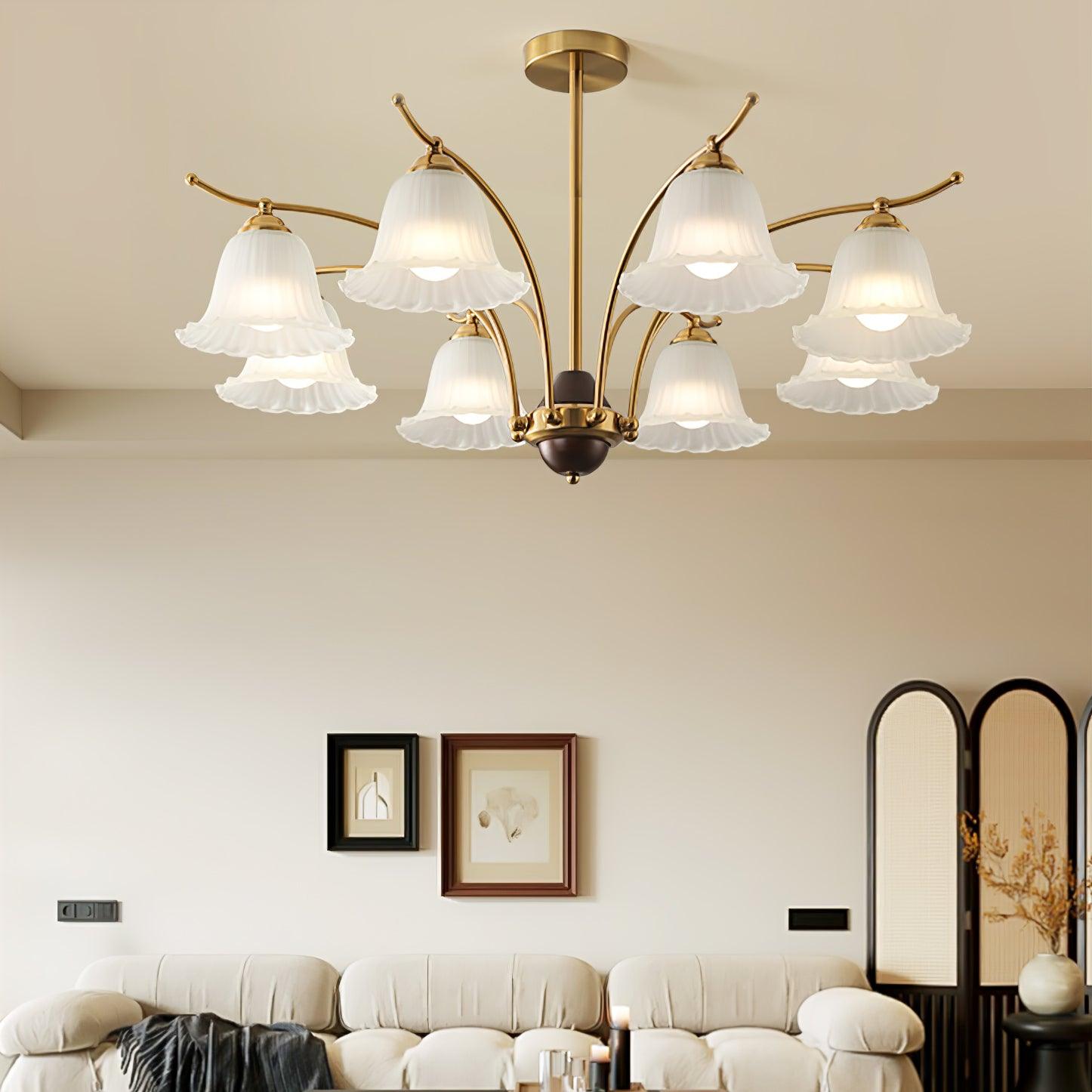 Civinora Brass Alabaster Chandelier - Letslighting