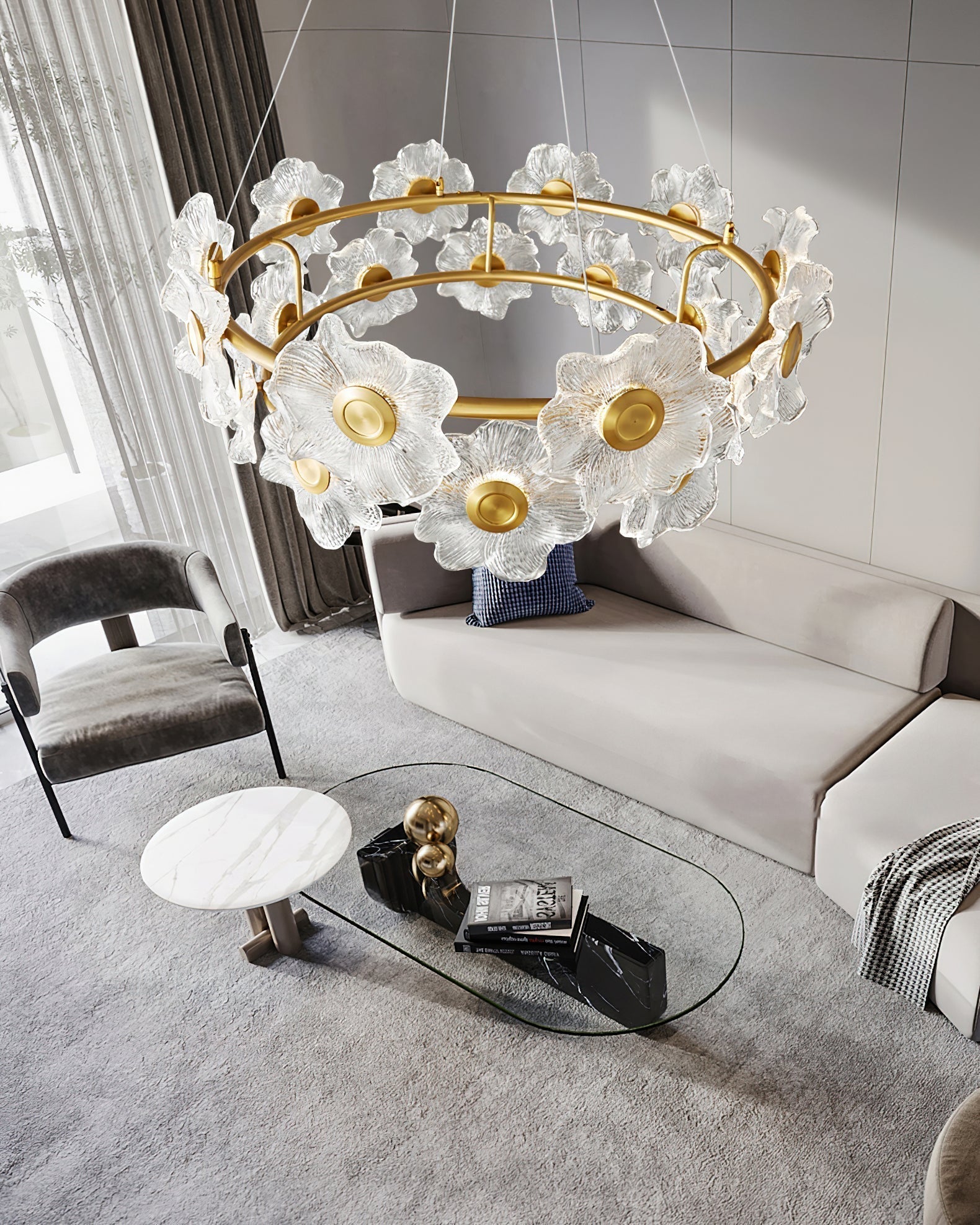 Flora Glass Chandelier - Letslighting