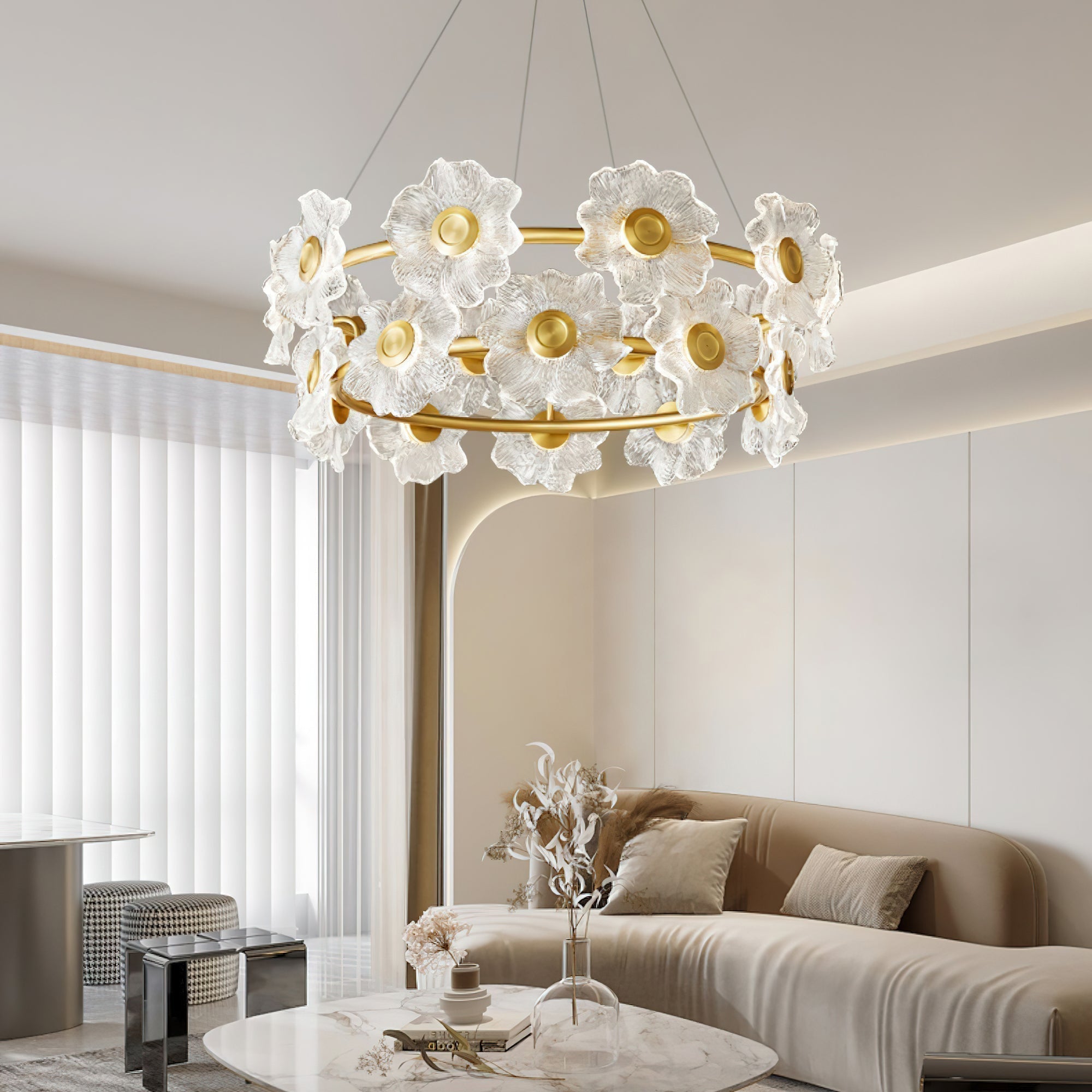 Flora Glass Chandelier - Letslighting