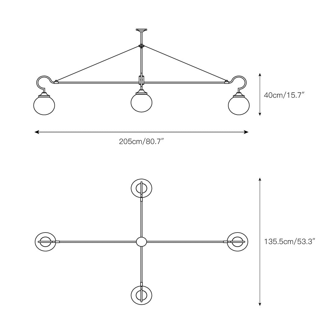 Vavenia Modern Minimalist Brass Glass Chandelier - Lamp Copper