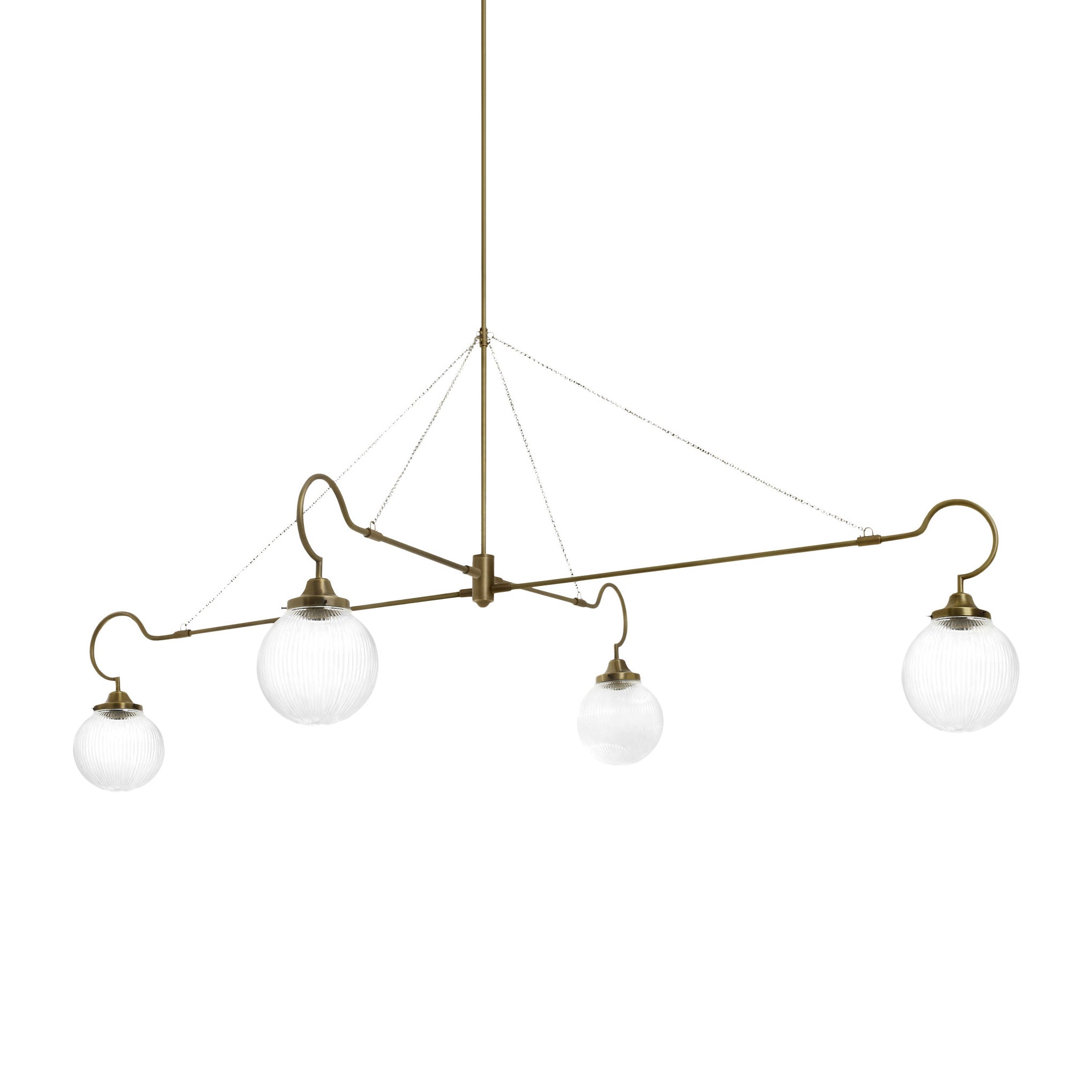 Vavenia Modern Minimalist Brass Glass Chandelier - Lamp Copper