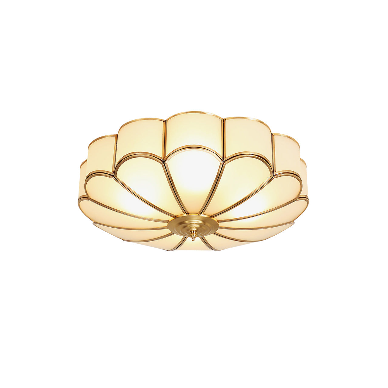 Viraean Modern Minimalist Flower Shape Brass Glass Ceiling Lamp - Lamp Copper