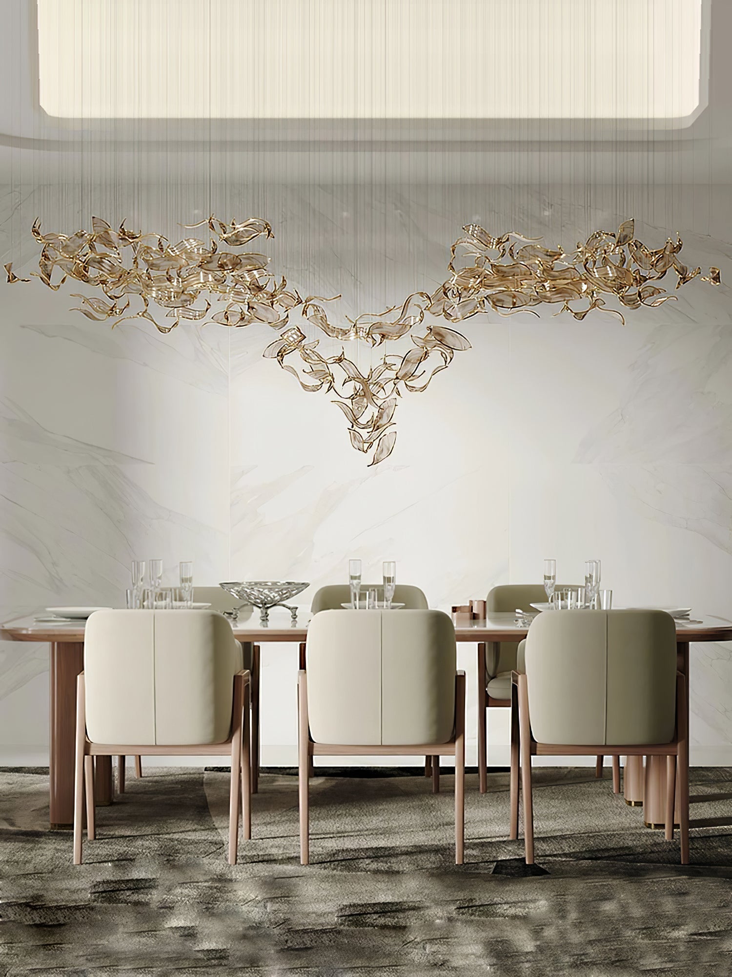 Lustra Chandelier Cascading Leaf Luxe - Letslighting