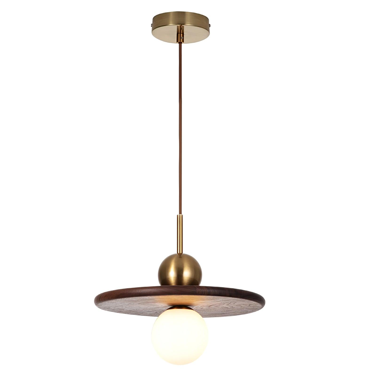 Flying Saucer Walnut Pendant Lamp - Letslighting