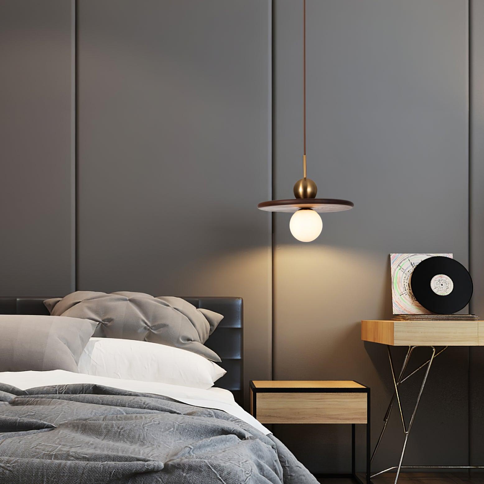 Flying Saucer Walnut Pendant Lamp - Letslighting
