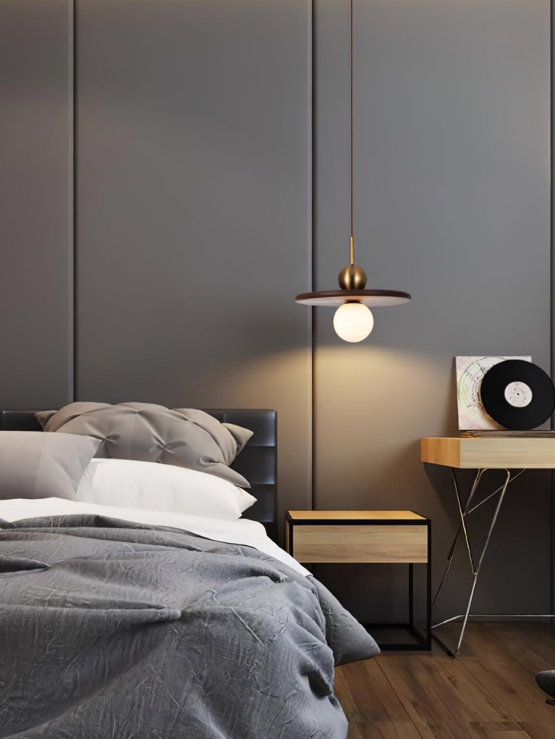 Flying Saucer Walnut Pendant Lamp - Letslighting