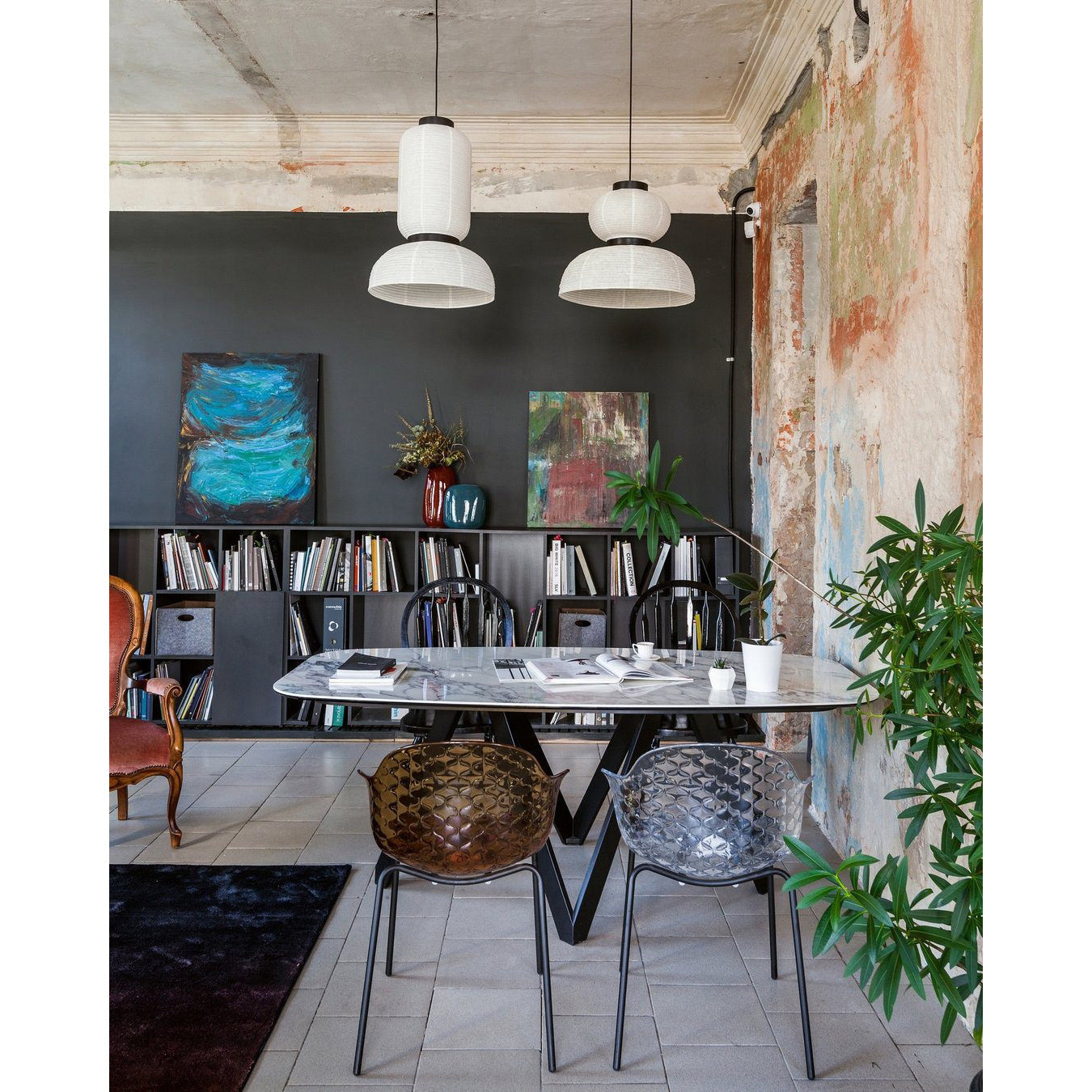 Cutheion Individual Creativity Rice Paper Pendant Lamp - Lamp Copper