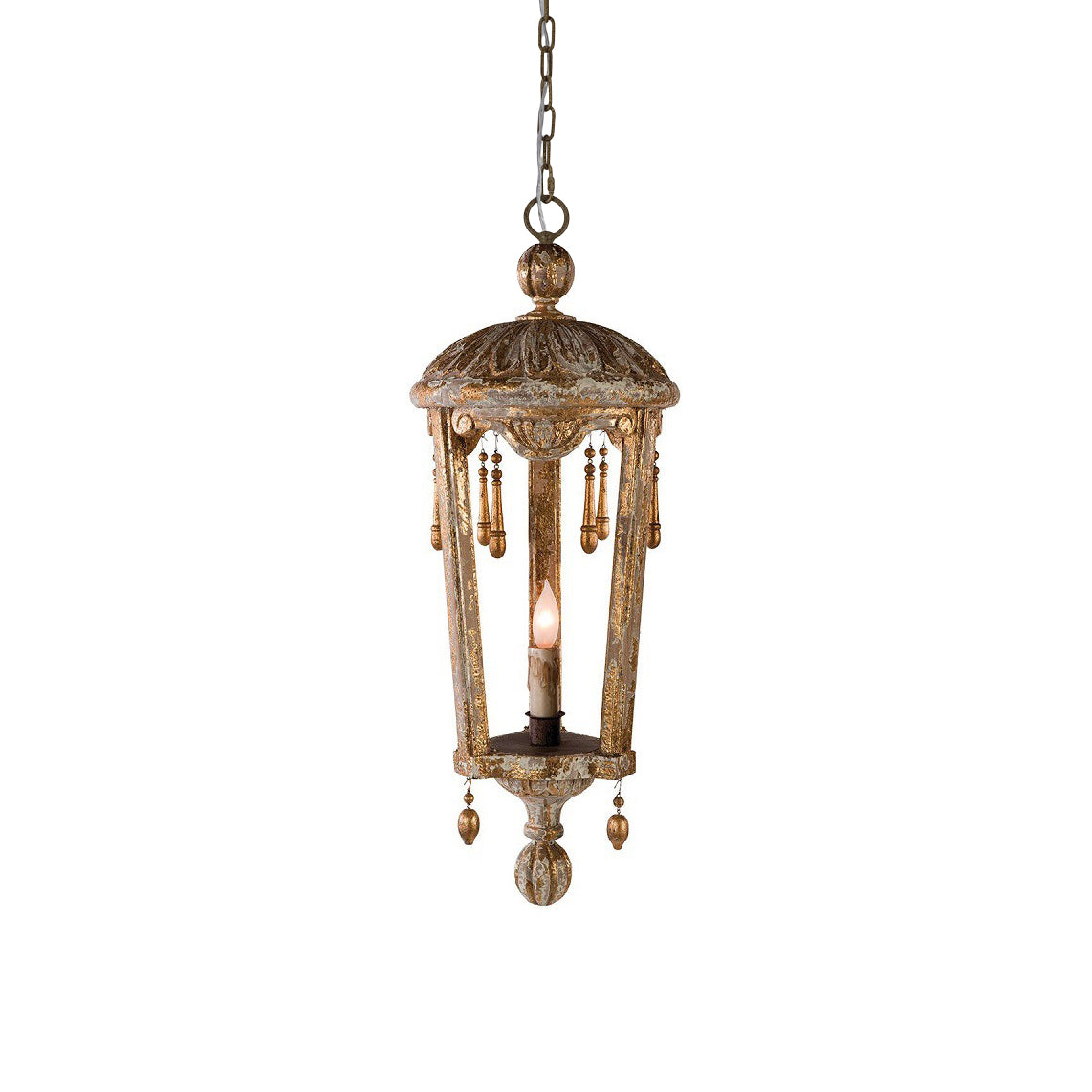 Nylire Individual Creativity Woodcarving Lantern Pendant Lamp - Lamp Copper