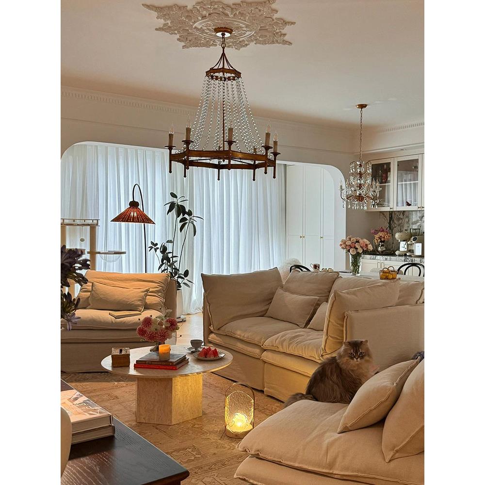 Zavela Postmodern Luxury Bead Crystal Chandelier - Lamp Copper