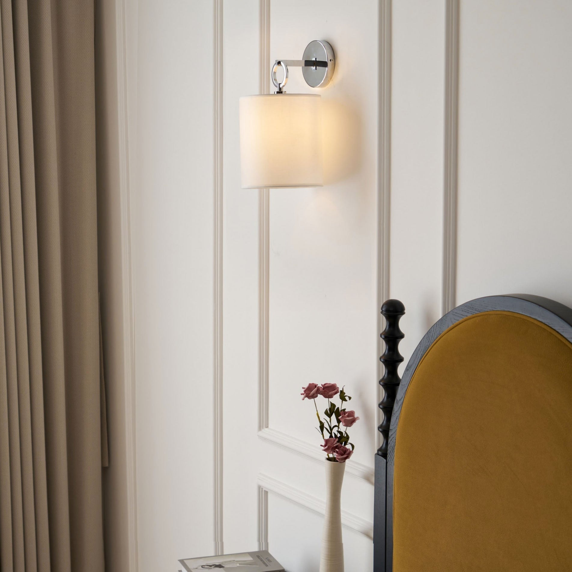 Silva Lámpara de Pared con Pantalla Cilíndrica de Tela para Granja