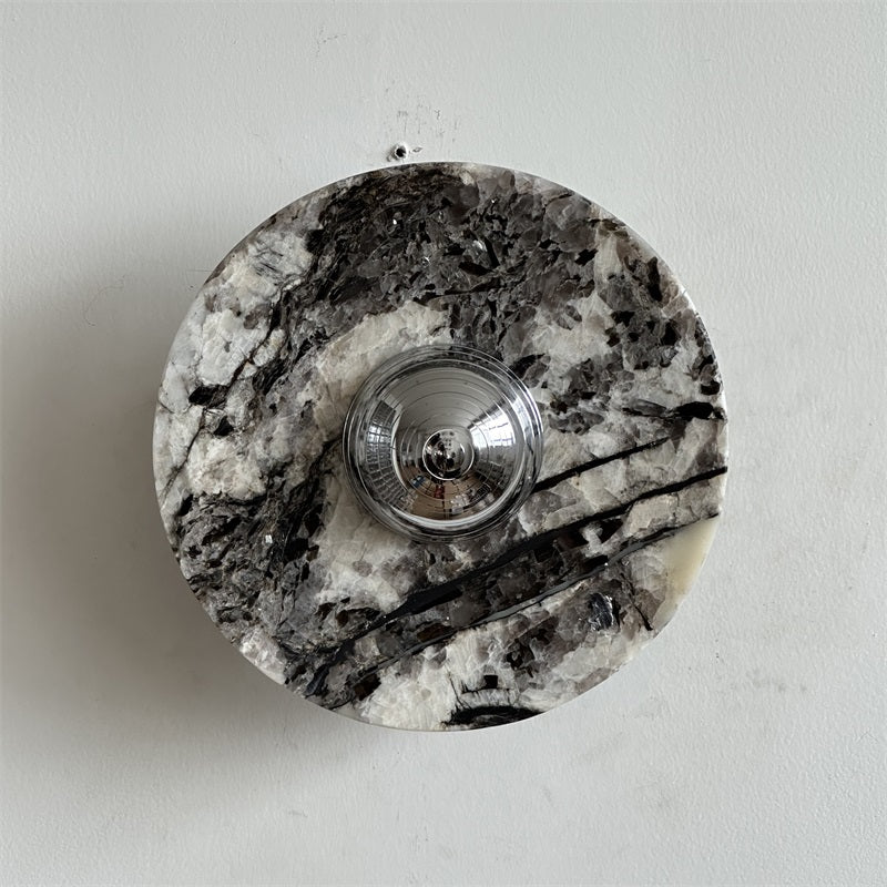 Alba Modern Minimalist Chrome Marble Metal Wall Lamp - Lamp Copper