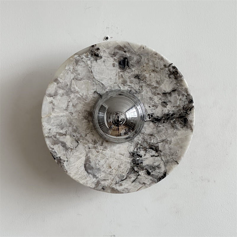 Alba Modern Minimalist Chrome Marble Metal Wall Lamp - Lamp Copper