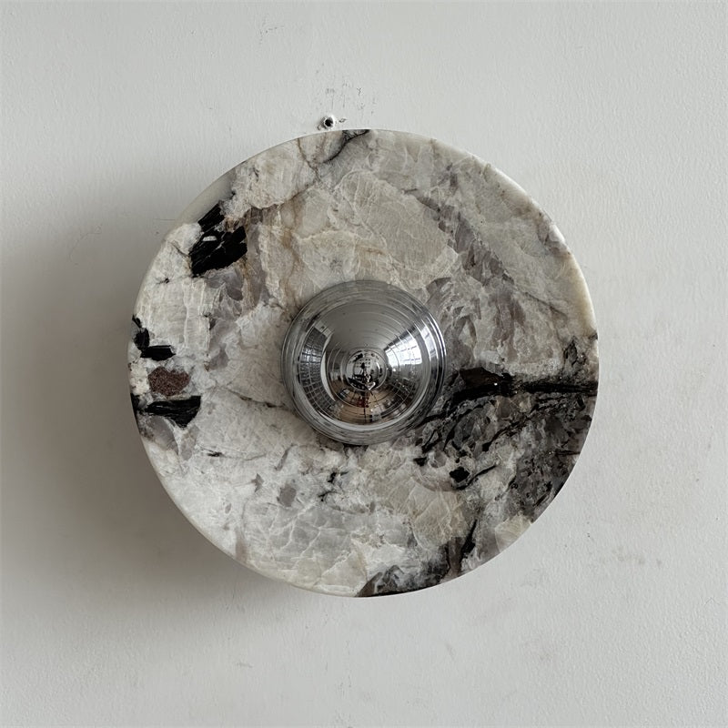 Alba Modern Minimalist Chrome Marble Metal Wall Lamp - Lamp Copper