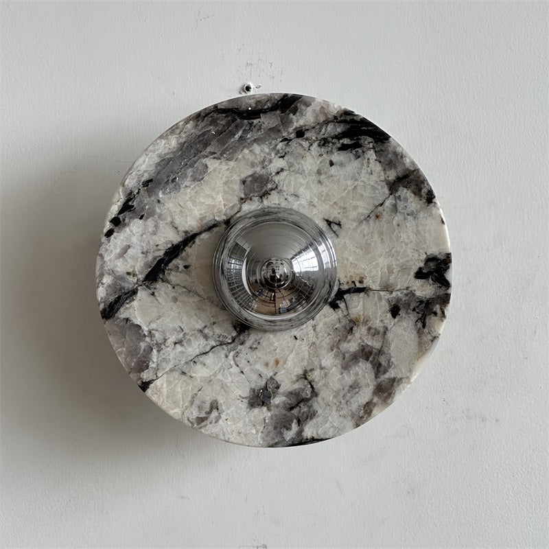 Alba Modern Minimalist Chrome Marble Metal Wall Lamp - Lamp Copper