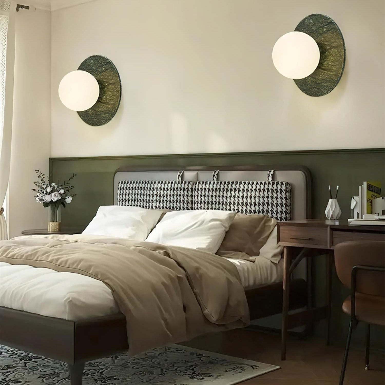 Avi Lámpara de Pared Esférica Minimalista de Mármol