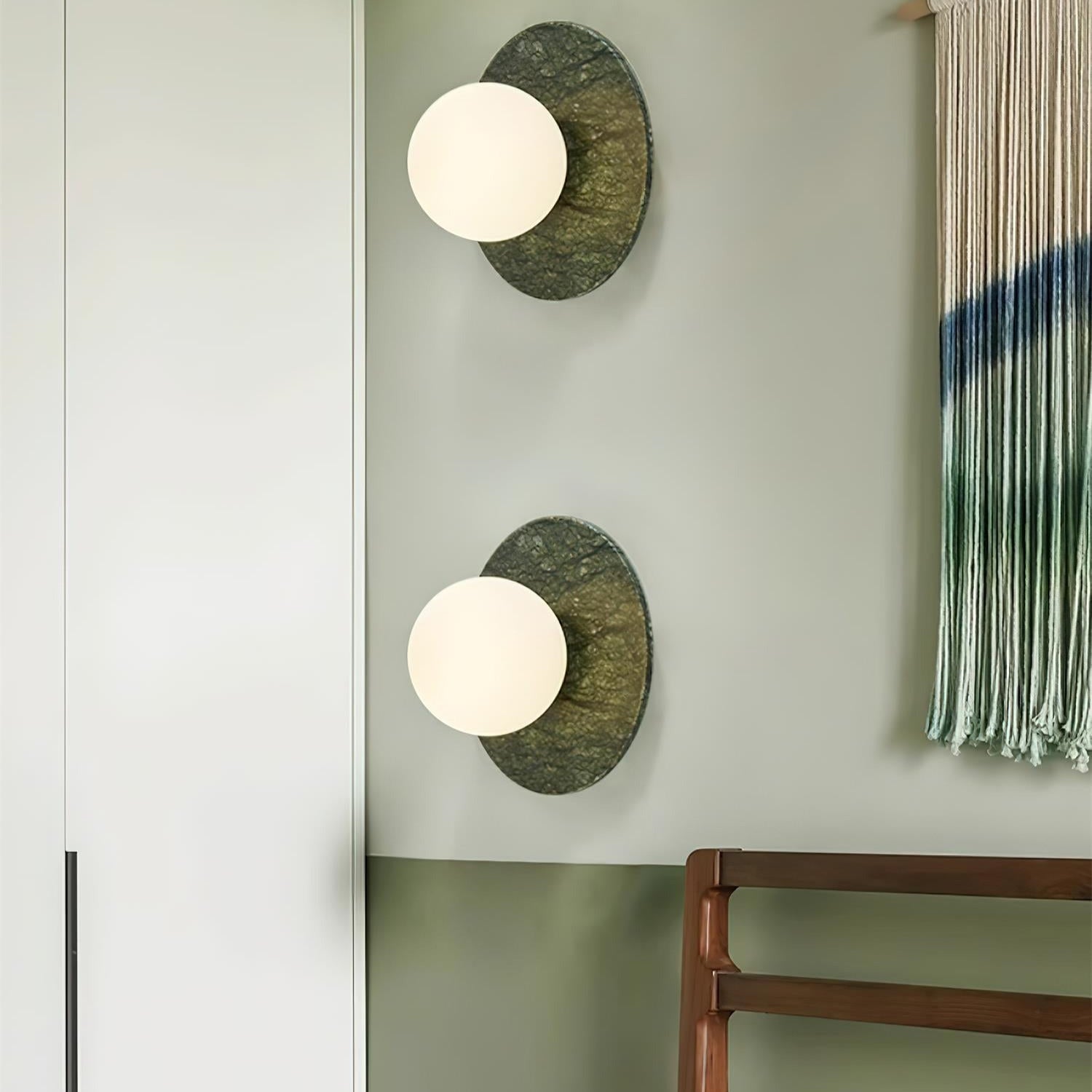 Avi Lámpara de Pared Esférica Minimalista de Mármol