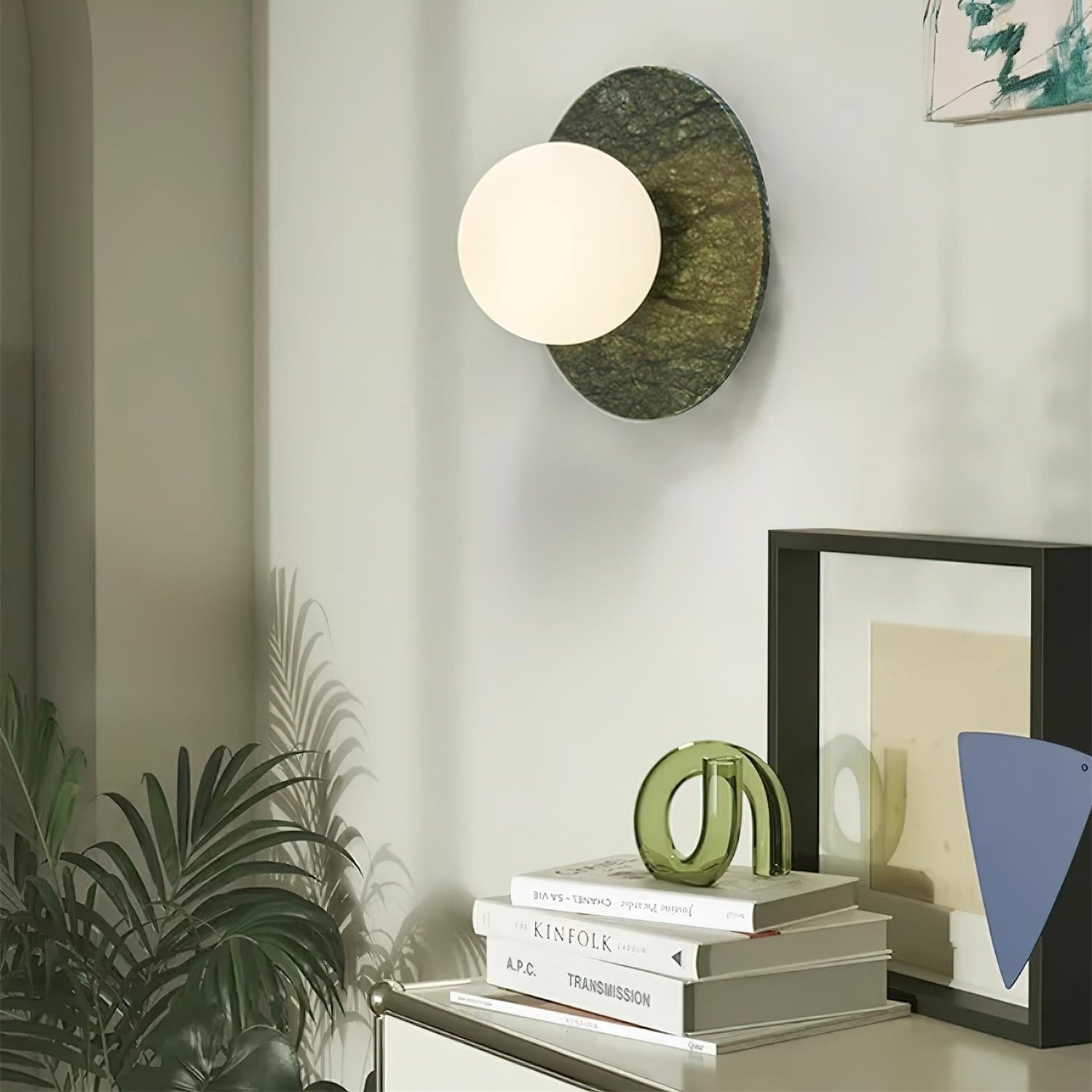 Avi Lámpara de Pared Esférica Minimalista de Mármol