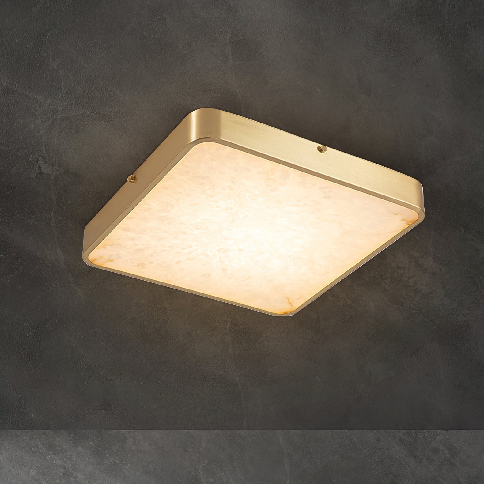 Uzoror Modern Minimalist Recessed Alabaster Ceiling Light - Lamp Copper