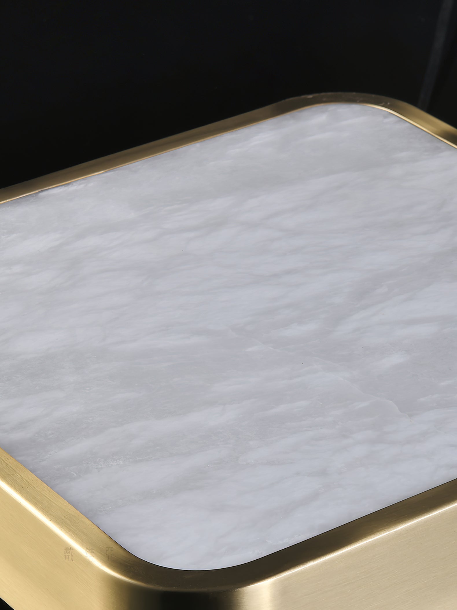 Uzoror Modern Minimalist Recessed Alabaster Ceiling Light - Lamp Copper