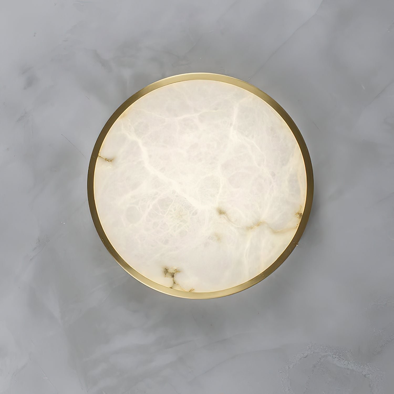 Uzoror Modern Minimalist Recessed Alabaster Ceiling Light - Lamp Copper