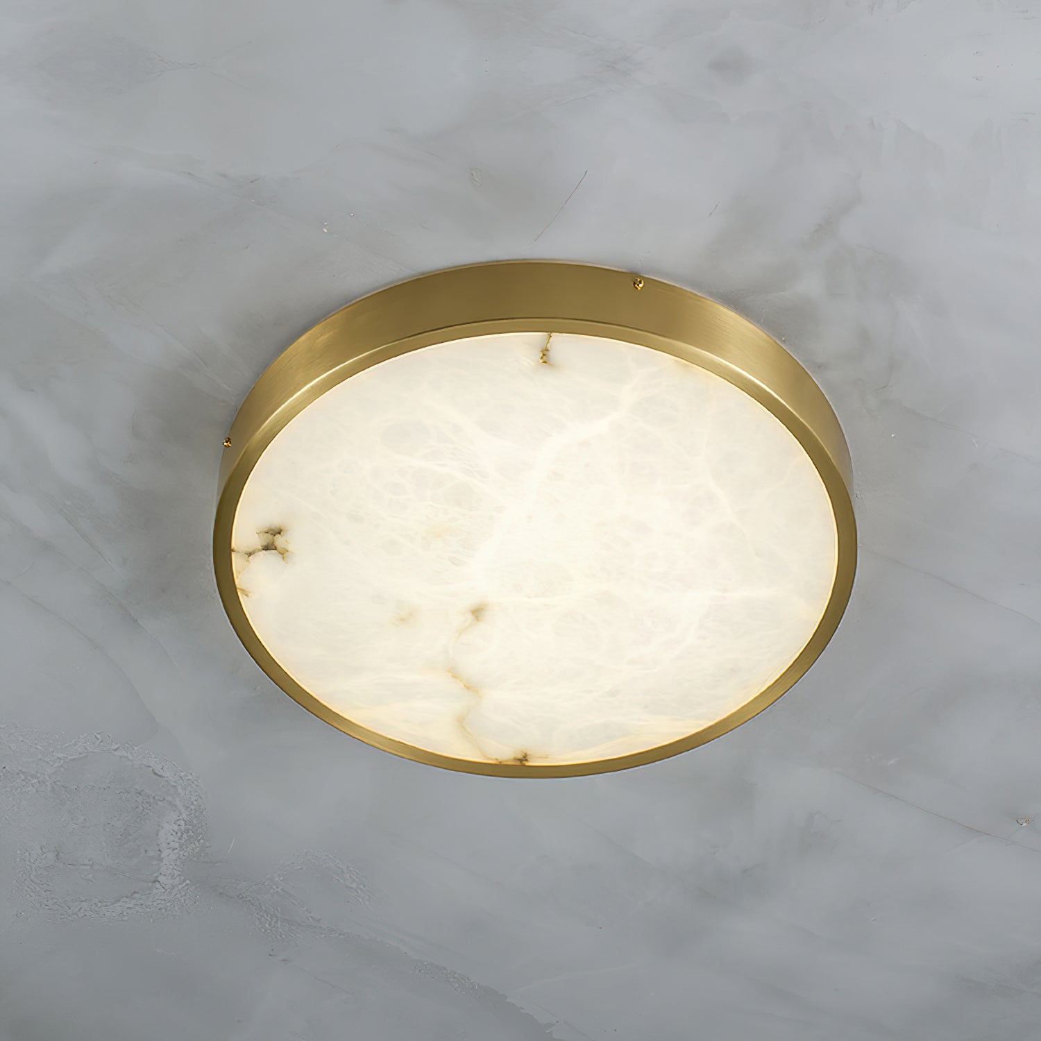 Uzoror Modern Minimalist Recessed Alabaster Ceiling Light - Lamp Copper