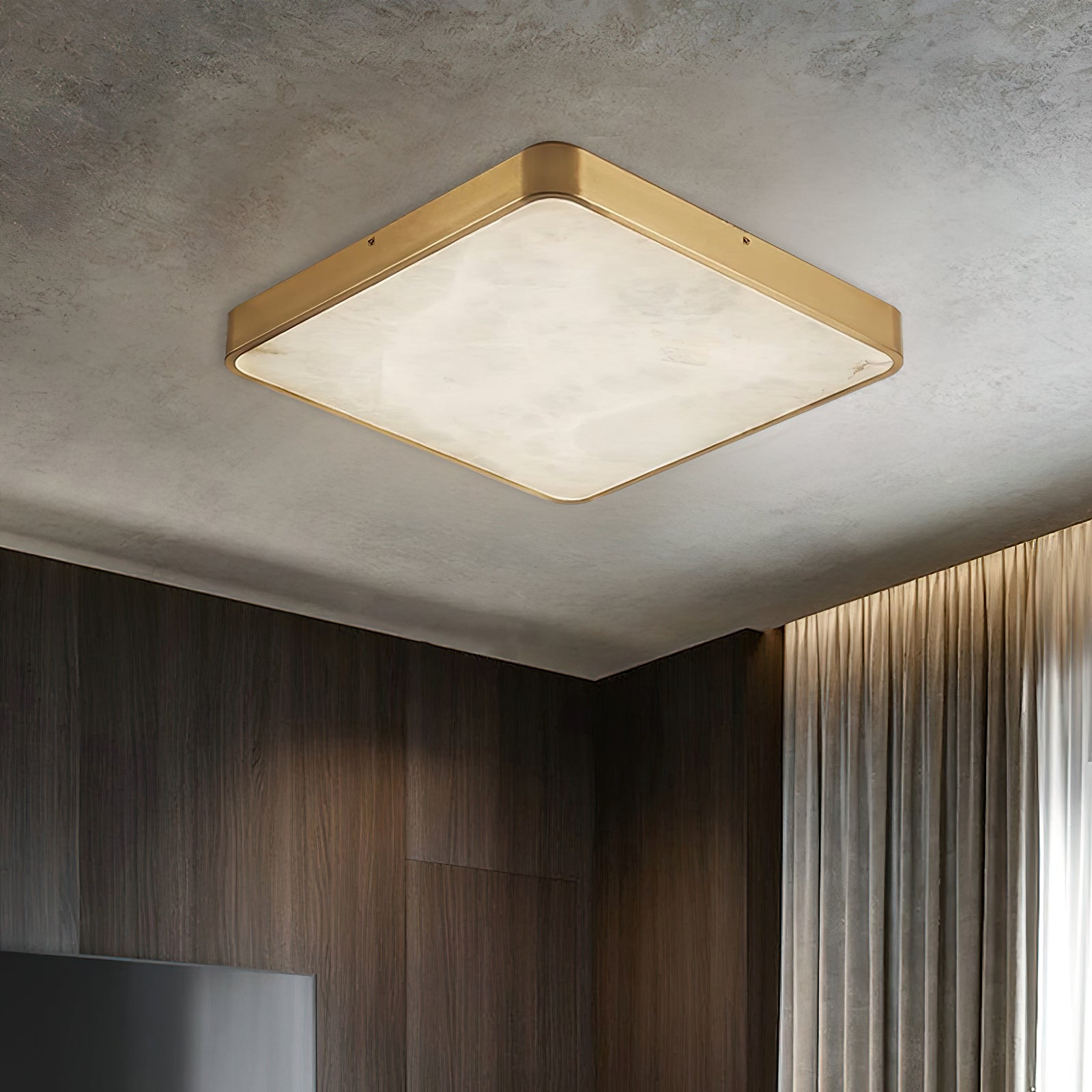 Uzoror Modern Minimalist Recessed Alabaster Ceiling Light - Lamp Copper