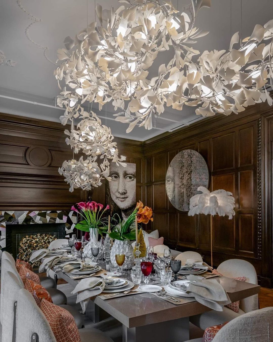 Eurzoris Gingko Metal Leaf Chandelier - Letslighting