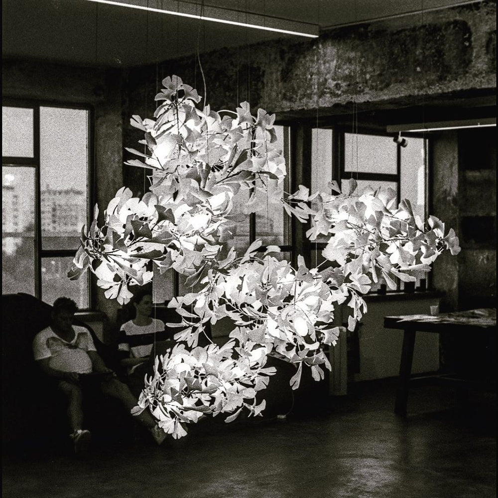Eurzoris Gingko Metal Leaf Chandelier - Letslighting