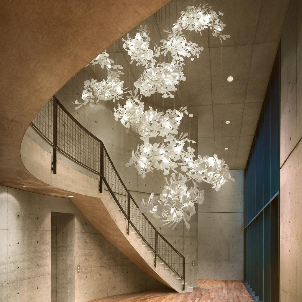 Eurzoris Gingko Metal Leaf Chandelier - Letslighting