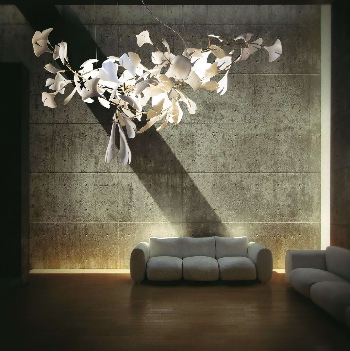 Eurzoris Gingko Metal Leaf Chandelier - Letslighting