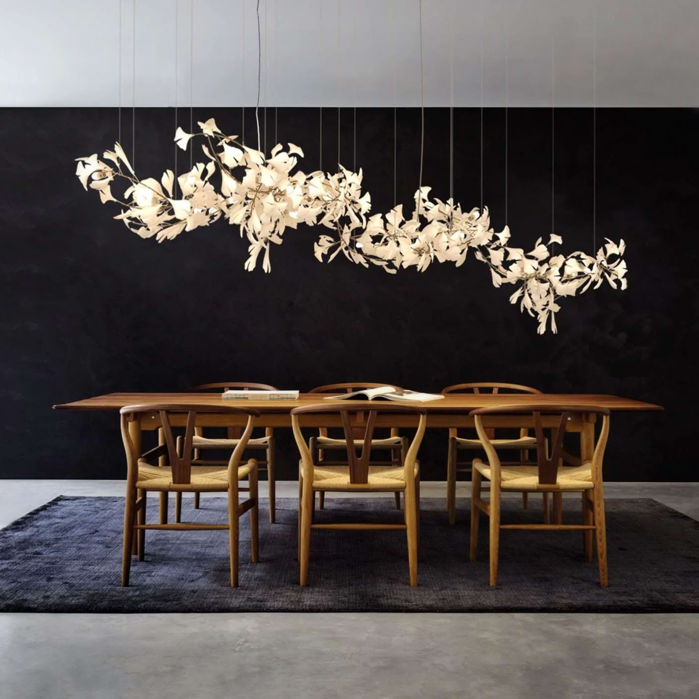 Eurzoris Gingko Metal Leaf Chandelier - Letslighting