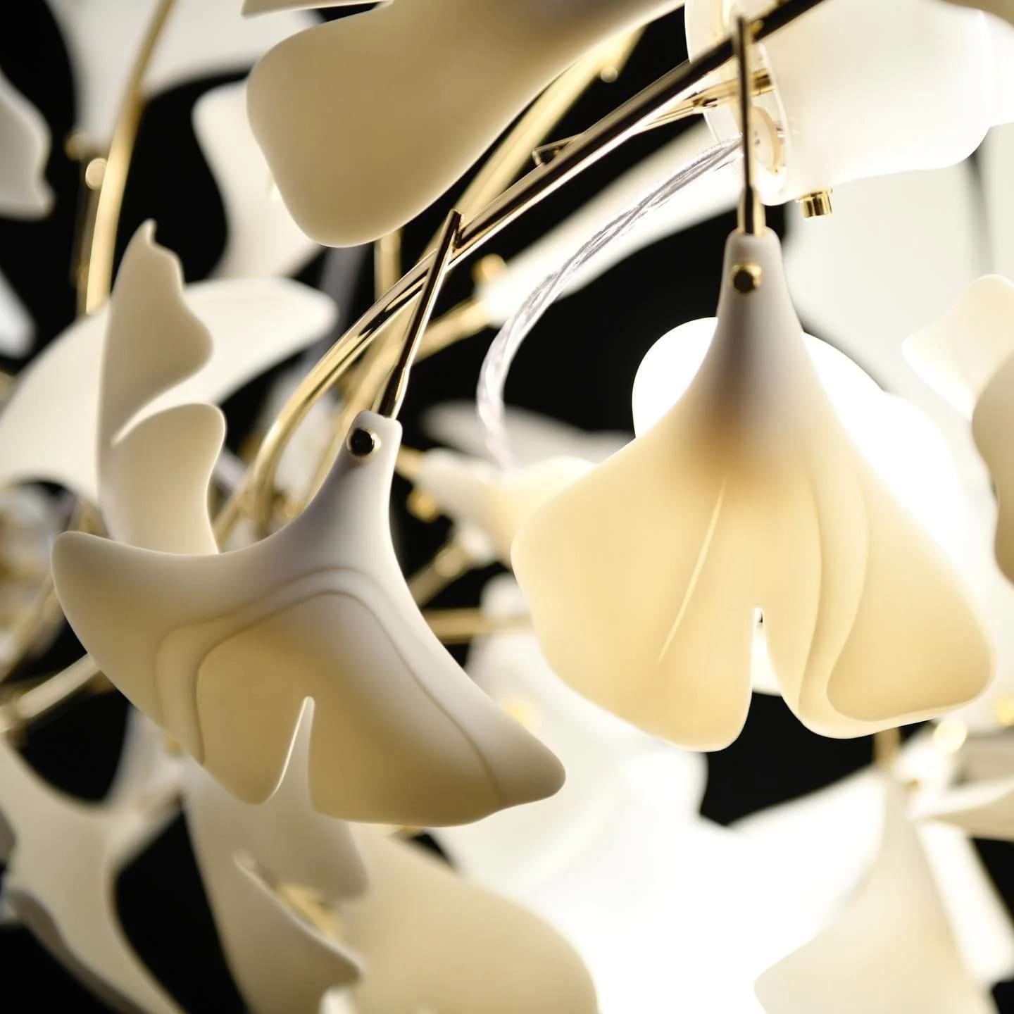 Eurzoris Gingko Metal Leaf Chandelier - Letslighting