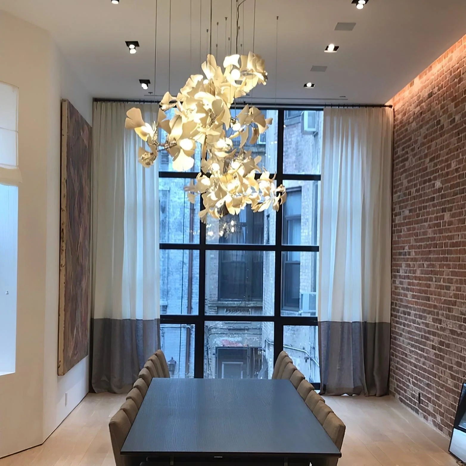 Eurzoris Gingko Metal Leaf Chandelier - Letslighting