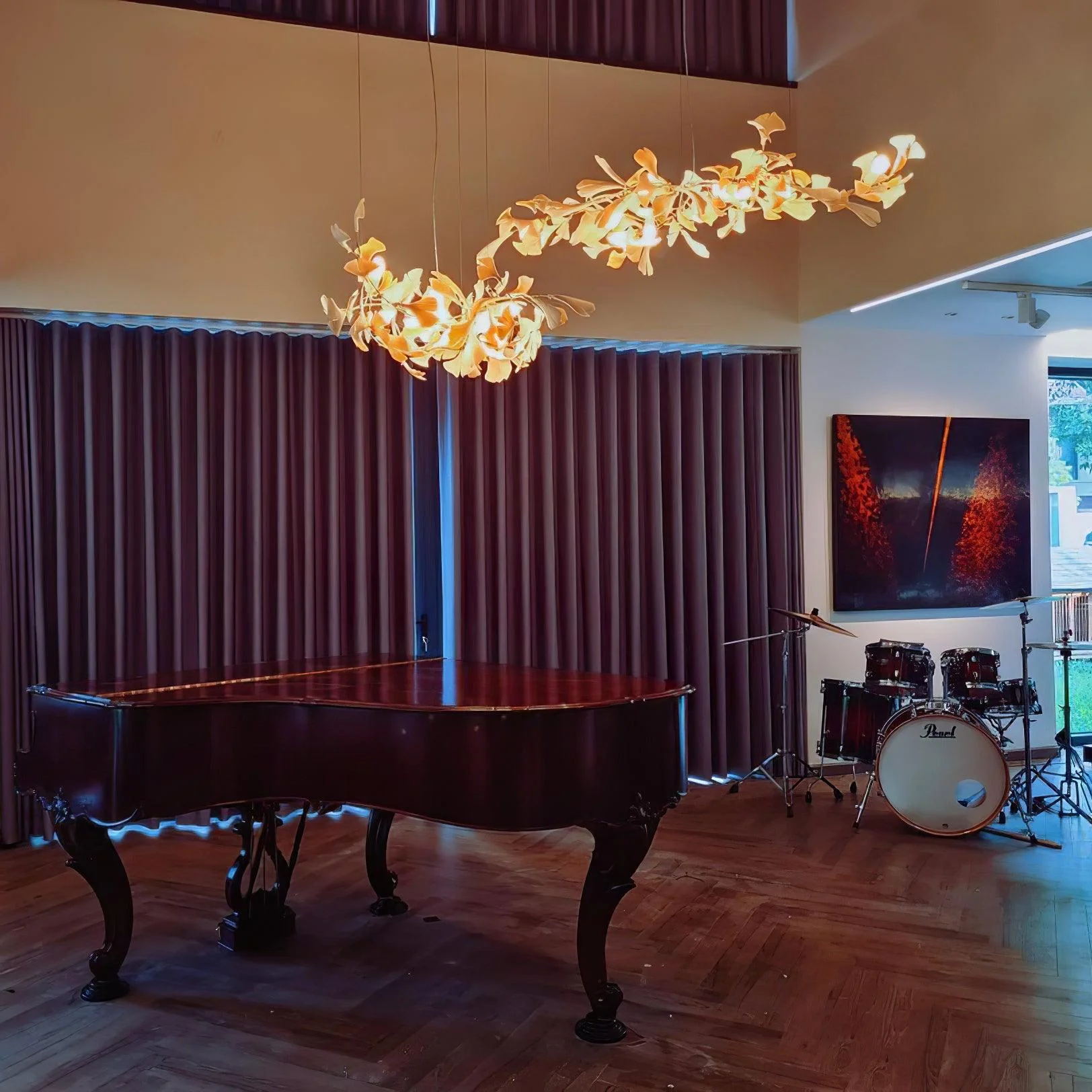 Eurzoris Gingko Metal Leaf Chandelier - Letslighting
