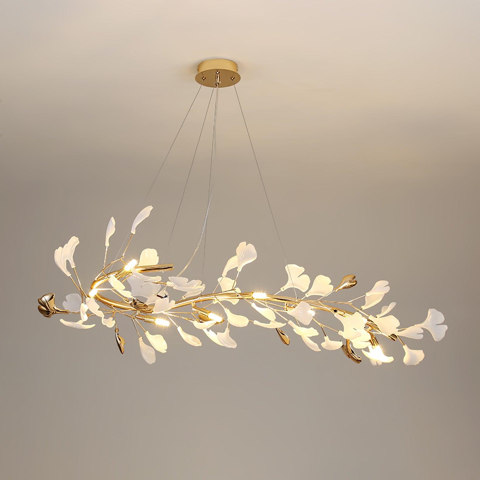 Ovyneth Postmodern Luxury Gingko Metal Ceramics Chandelier - Letslighting