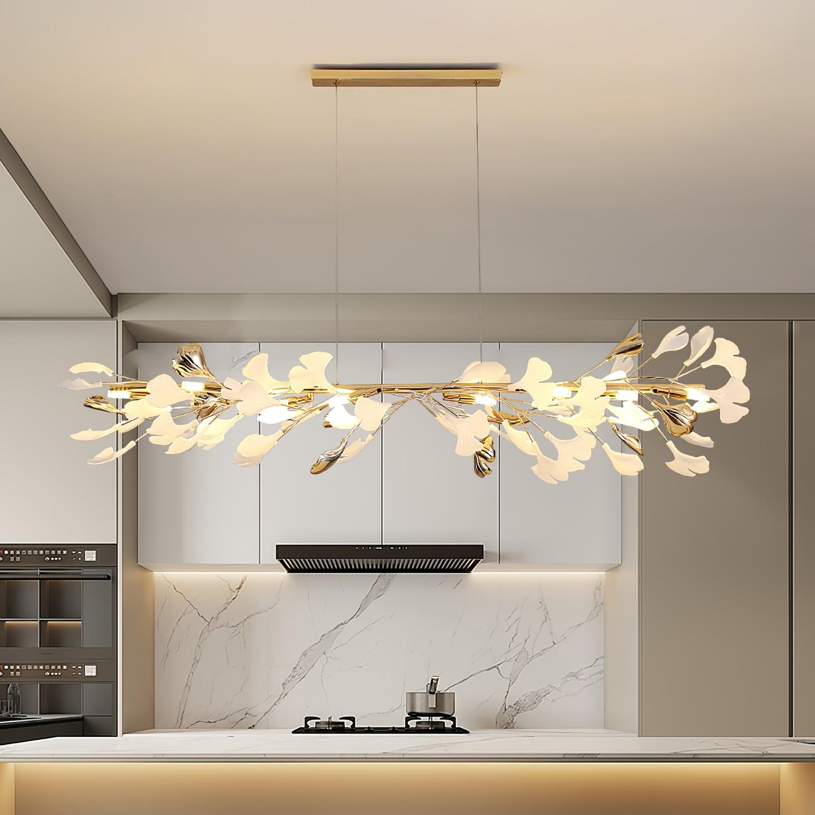 Ovyneth Postmodern Luxury Gingko Metal Ceramics Chandelier - Letslighting
