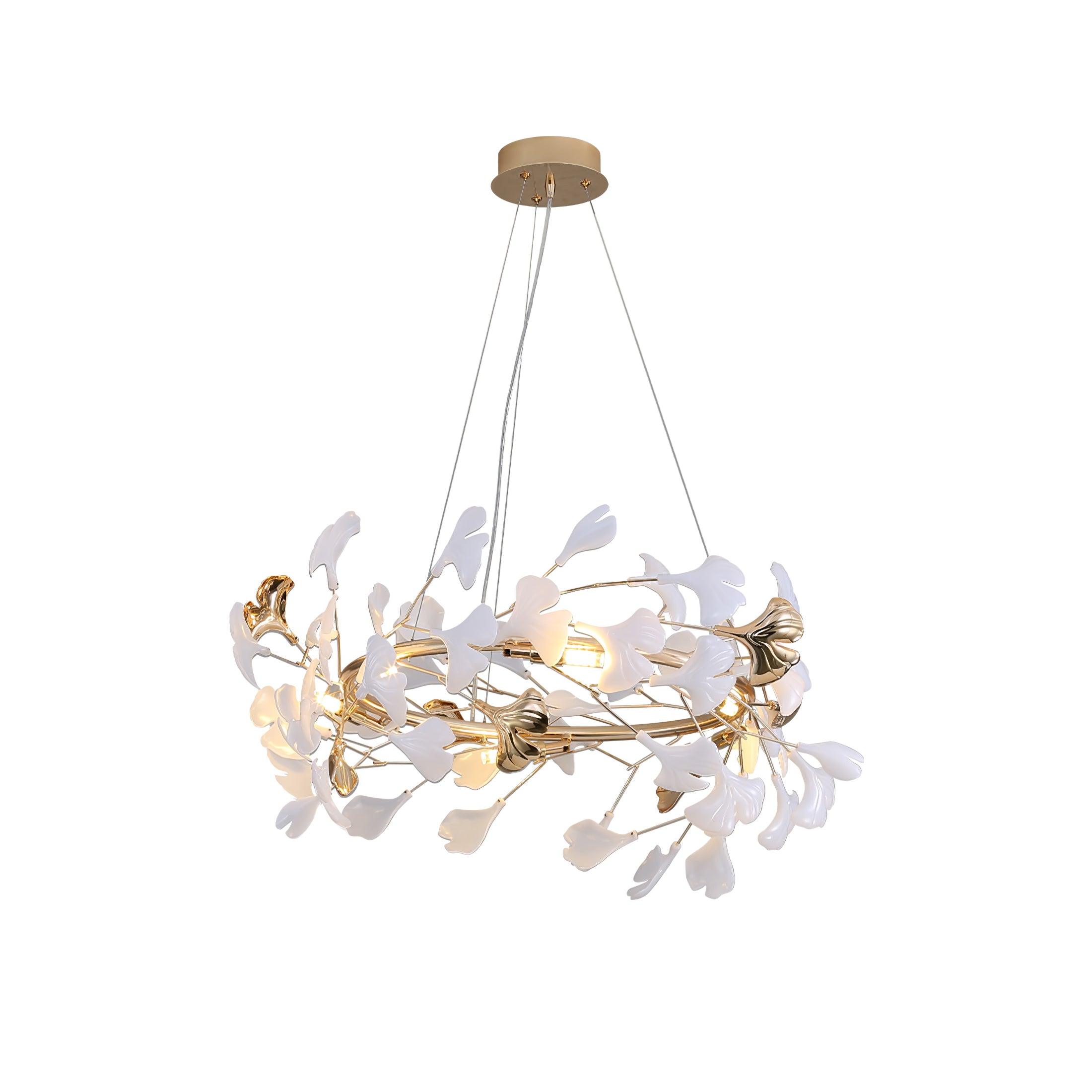 Ovyneth Postmodern Luxury Gingko Metal Ceramics Chandelier - Letslighting