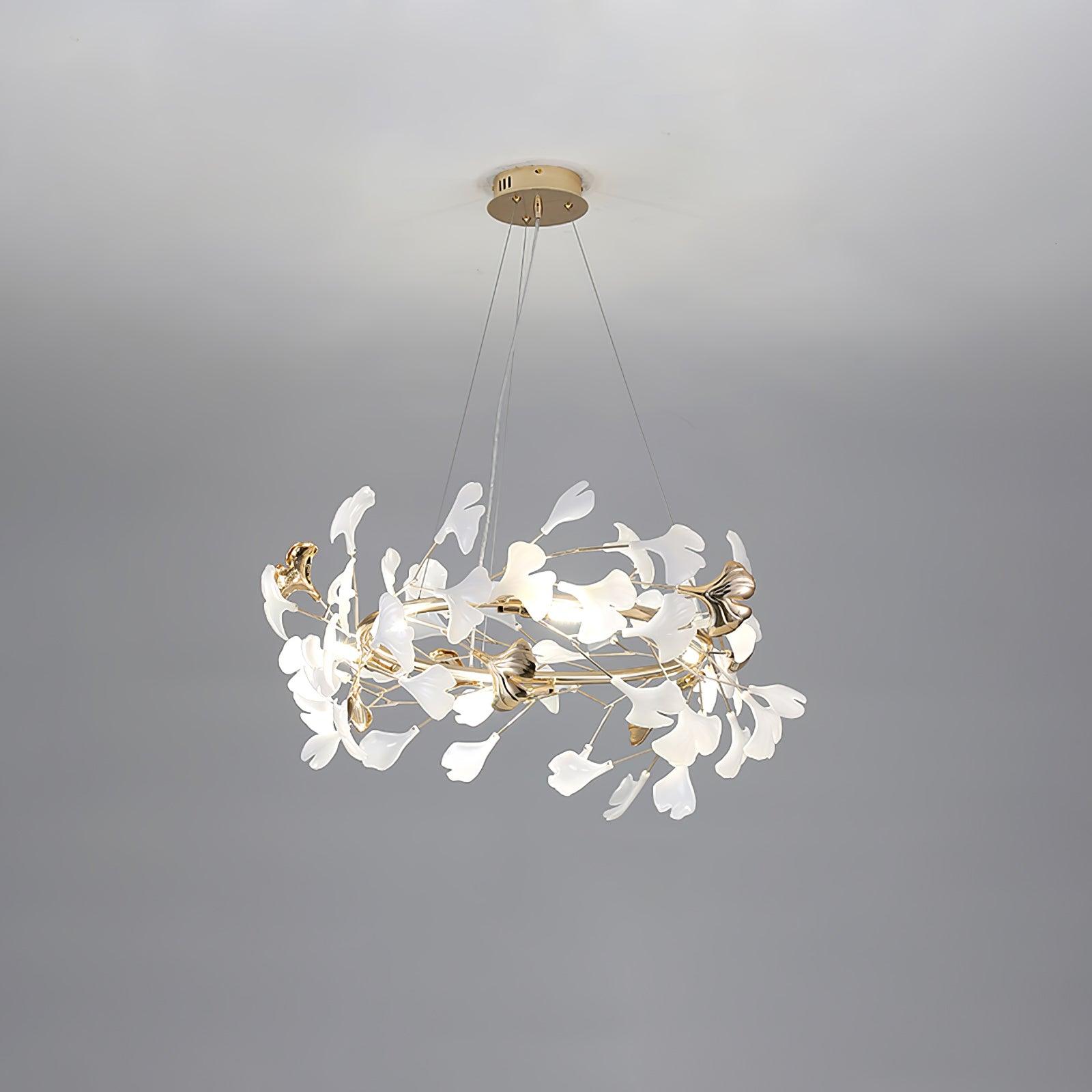 Ovyneth Postmodern Luxury Gingko Metal Ceramics Chandelier - Letslighting
