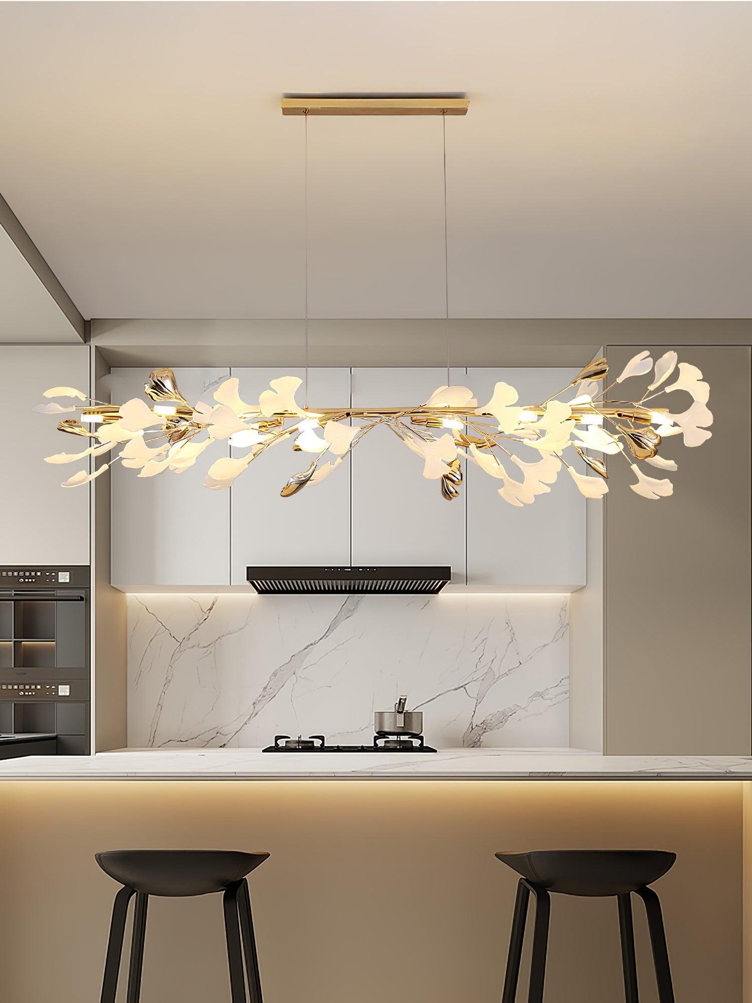 Ovyneth Postmodern Luxury Gingko Metal Ceramics Chandelier - Letslighting