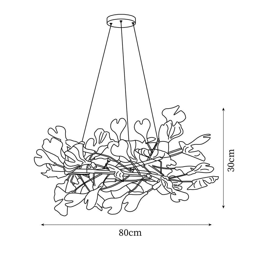 Chandelier White Ceramic Ginkgo Petals U - Letslighting