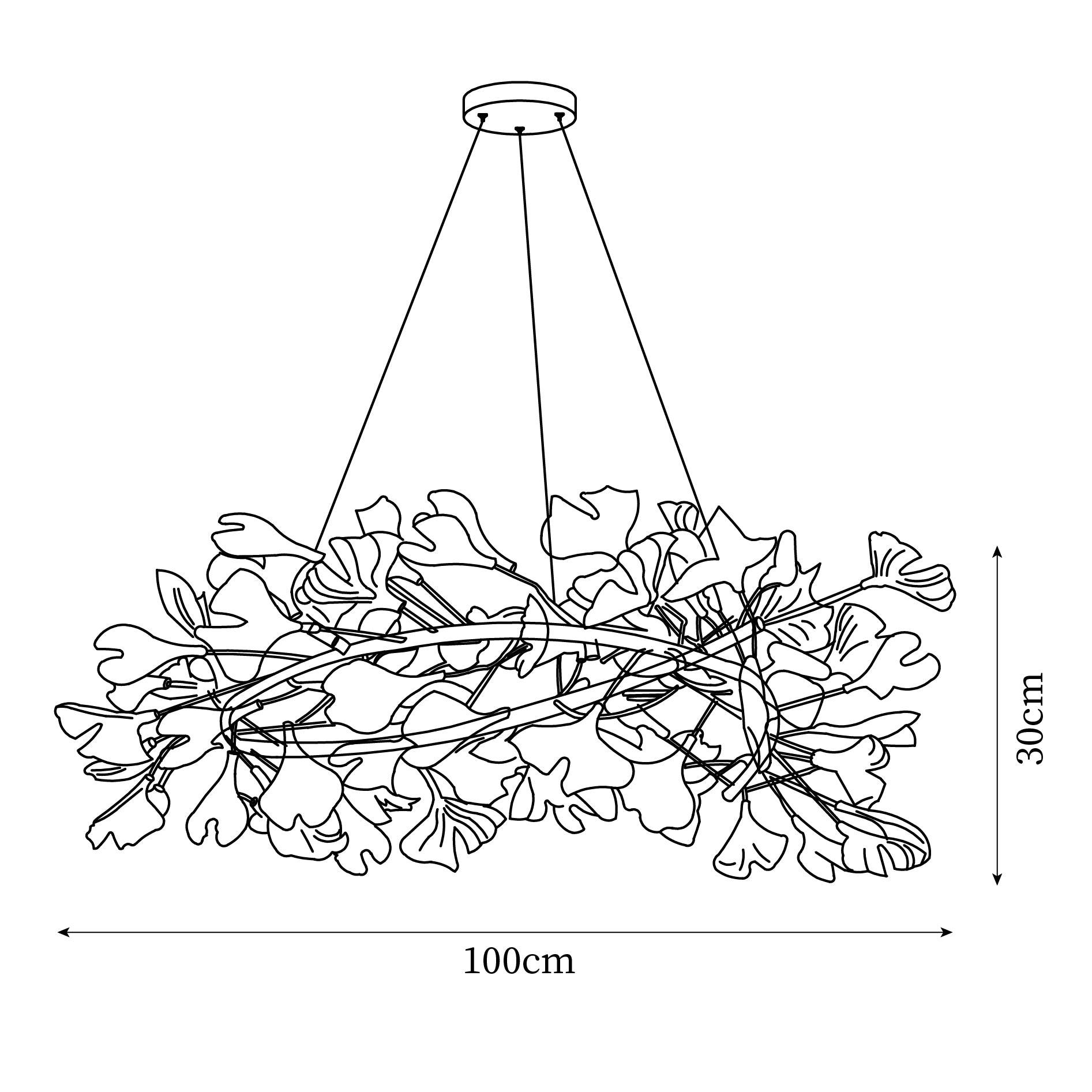 Chandelier White Ceramic Ginkgo Petals U - Letslighting