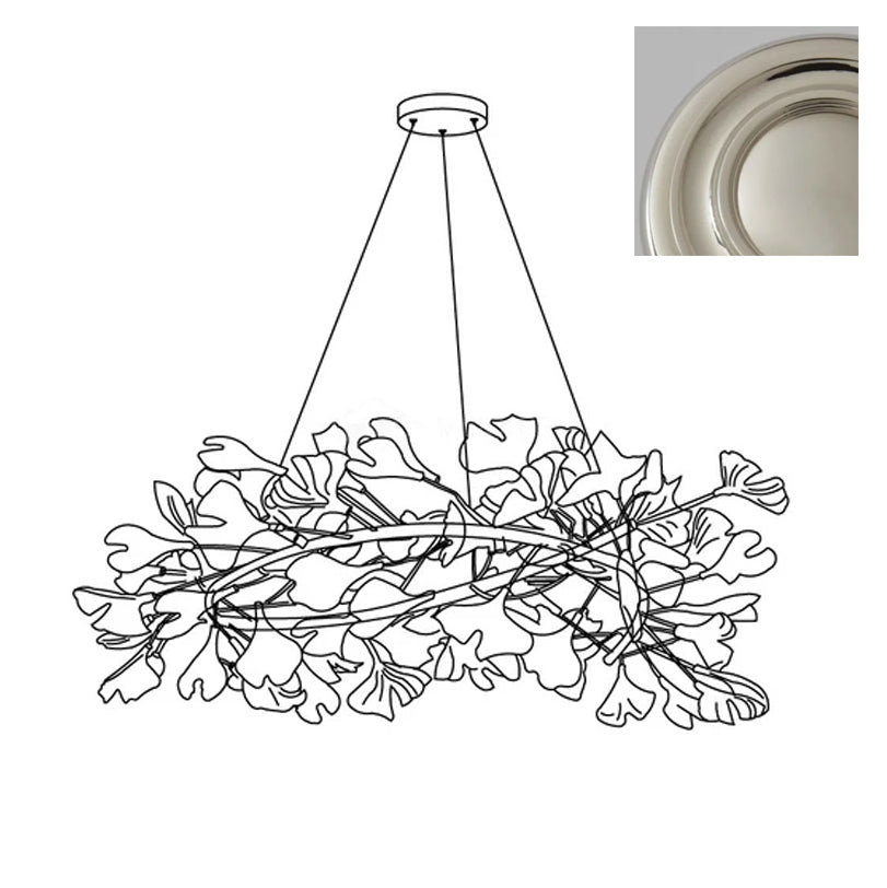 Chandelier White Ceramic Ginkgo Petals U - Letslighting