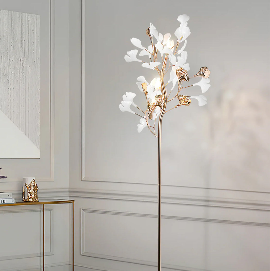 Olivia Lámpara de Pie de Cerámica Ginkgo