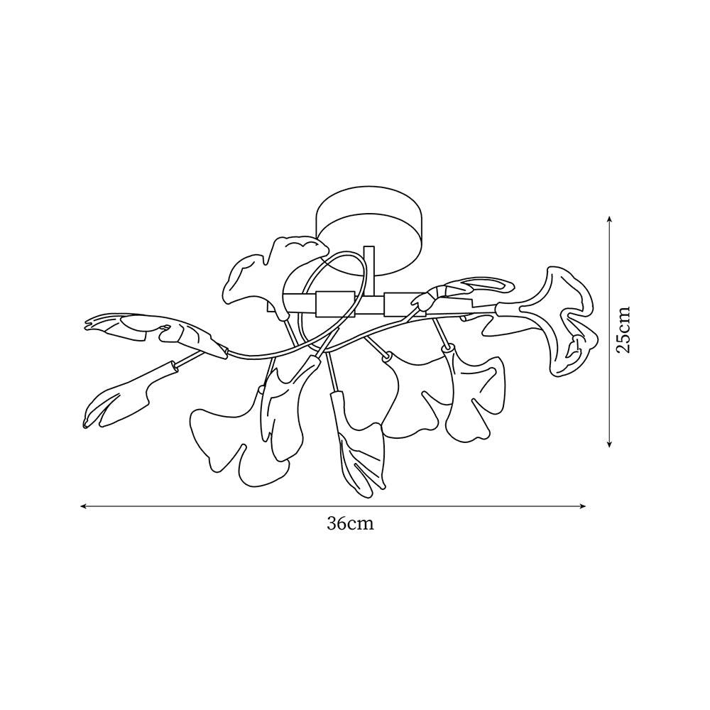 Olivia Lámpara de techo de cerámica Ginkgo