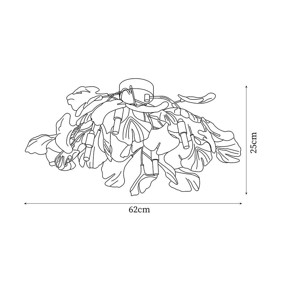 Olivia Lámpara de techo de cerámica Ginkgo