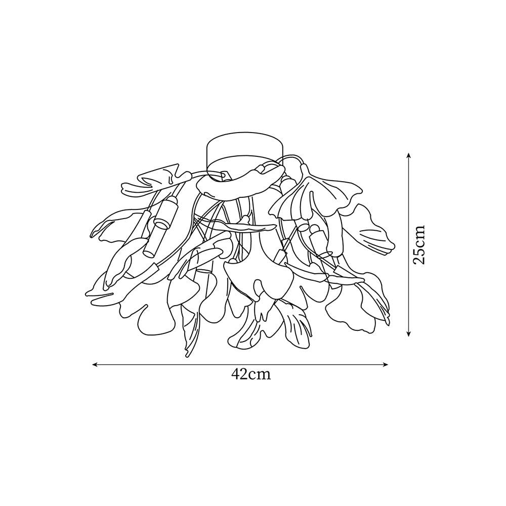 Olivia Lámpara de techo de cerámica Ginkgo