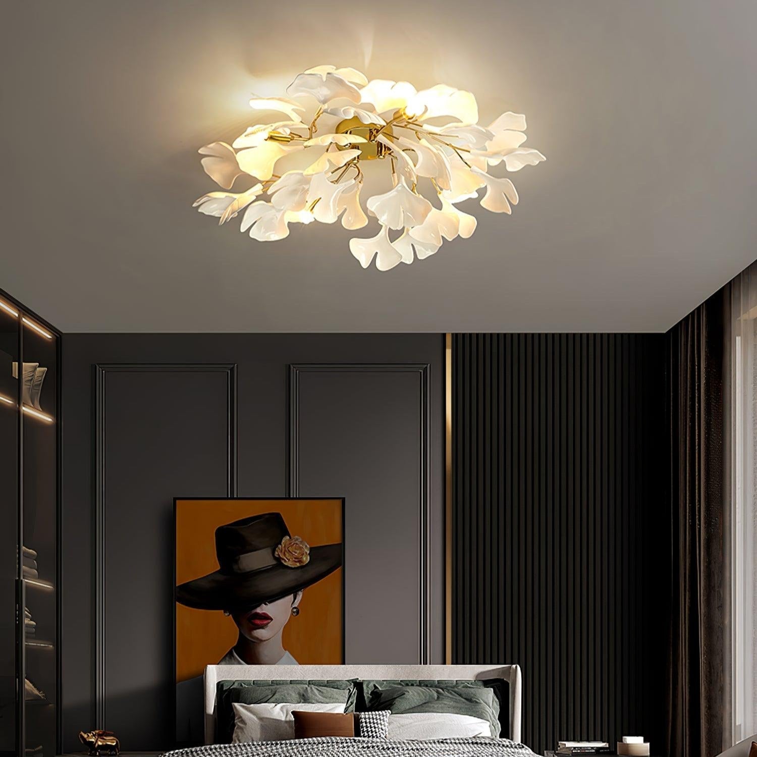 Olivia Lámpara de techo de cerámica Ginkgo