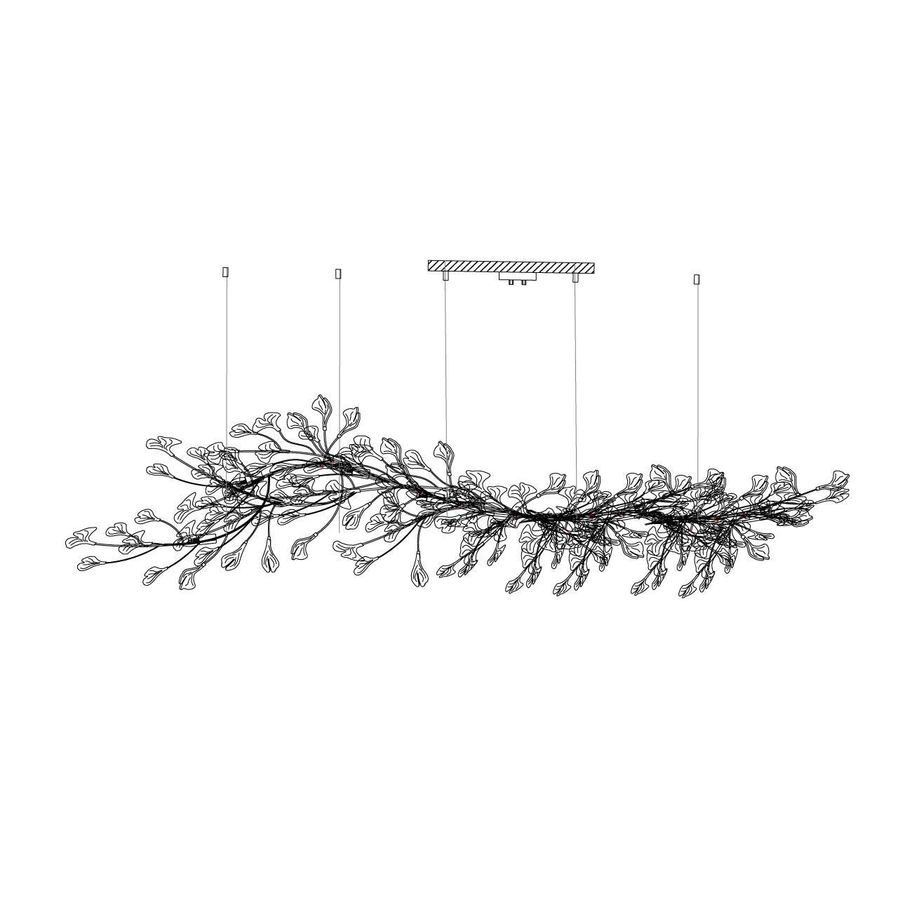 Chandelier Metal Frame Ceramic Gingko Leaf Shade White Gold Modern - Letslighting